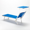 4 Tumbonas plegables de aluminio con parasol para playa - Santorini 