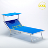 Tumbona de playa grande en aluminio profesional con parasol Italia Xl Coste