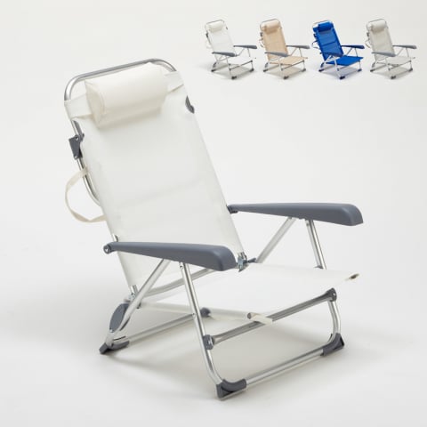 Tumbona silla de playa con reposabrazos estructura de aluminio Gargano Promoción