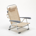 Tumbona silla de playa con reposabrazos estructura de aluminio Gargano 