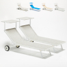 2 Tumbonas con Ruedas Aluminio Patio Piscina Playa Alabama Stock 2 Piezas Descueto