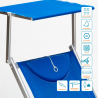 4 Tumbonas plegables de aluminio con parasol para playa - Santorini 