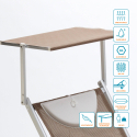 2 Tumbonas plegables de aluminio con parasol para playa - Santorini Limited Edition 