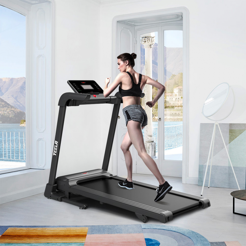 Cinta de correr eléctrica plegable de inclinación digital para gimnasio en casa Teela Promoción