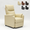 Sillón Relax Reclinable con Reposapiés de Cuero Polipiel Giulia 