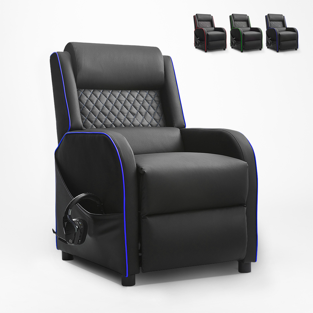 Homall - Silla reclinable para videojuegos, para salón, sofá reclinable de  piel sintética, asiento reclinable para cine en casa, Cuero sintético