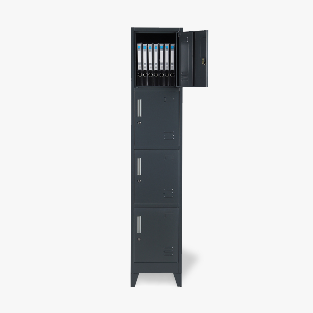 Armario metálico 4 compartimentos 38x45 H190 con cerradura para oficina Stromboli