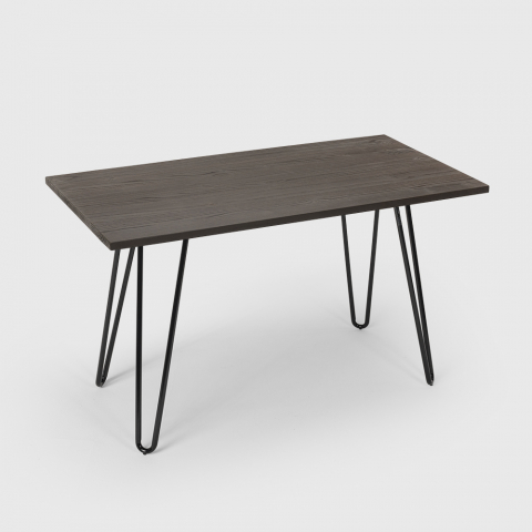 Mesa de comedor industrial 120x60 design tolix metal madera rectangularPrandium