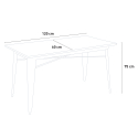 mesa de comedor industrial 120x60 design Lix metal madera rectangular caupona Descueto