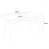 mesa de comedor industrial 120x60 design metal madera rectangular caupona Descueto