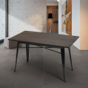 Mesa de comedor industrial 120x60 design tolix metal madera rectangular Caupona Oferta