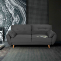 Sofá cama reclinable de diseño nórdico clic clac 3 plazas en tejido Fortaleza Compra