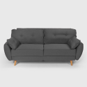 Sofá cama reclinable de diseño nórdico clic clac 3 plazas en tejido Fortaleza 
