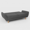 Sofá cama reclinable de diseño nórdico clic clac 3 plazas en tejido Fortaleza 