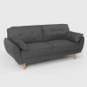 Sofá cama reclinable de diseño nórdico clic clac 3 plazas en tejido Fortaleza 