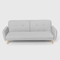 Sofá cama reclinable de diseño nórdico clic clac 3 plazas tejido Merida Compra