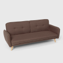 Sofá cama reclinable de diseño nórdico clic clac 3 plazas tejido Merida 
