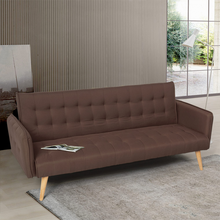 Sofá cama clic clac de 3 plazas en tejido, reclinable Malibu Promoción