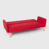 Sofá cama clic clac de 3 plazas en tejido, reclinable Malibu 
