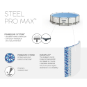 Piscina Elevada desmontable Bestway 56595 Round Steel Pro Max 427x84cm Características