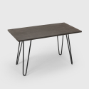 conjunto de mesa rectangular 120 x 60 con 4 sillas en acero y madera industrial estilo roger 