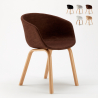 Silla de Metal Madera y Tejido para Cocina Bar Diseño Nórdico Komoda
