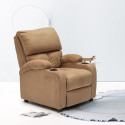 Sillón Relax Reclinable con Reposapiés de Microfibra y Terciopelo Laura