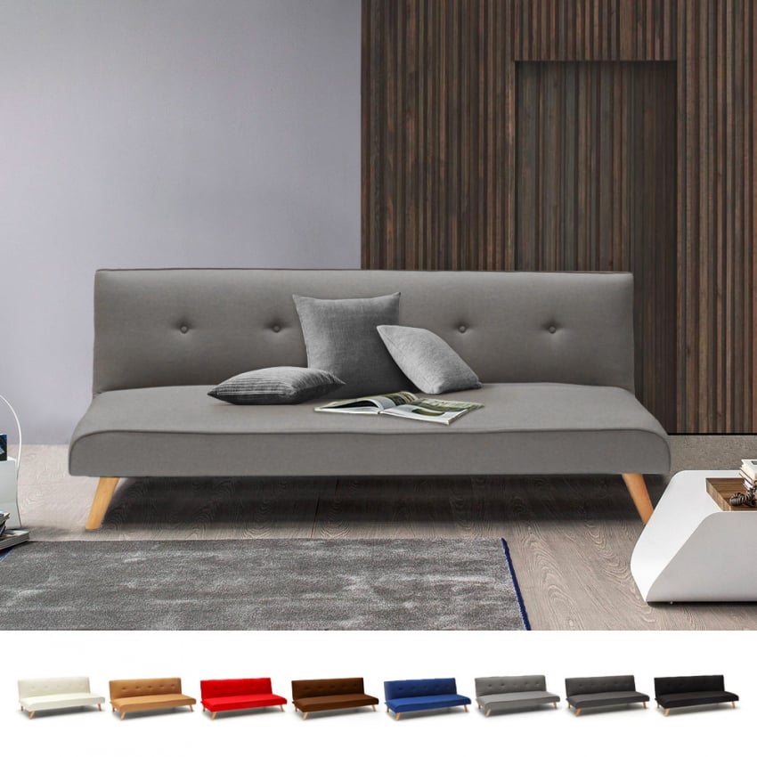 Sofá cama de tejido diseño moderno 2 plazas para salón y sala de estar clic- clac