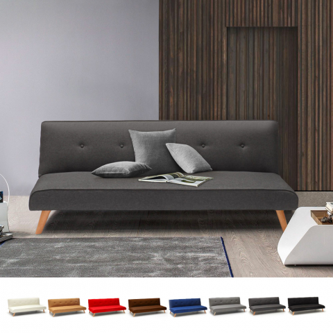 Sofá cama de tejido diseño moderno 2 plazas para salón y sala de estar clic-clac Larimar