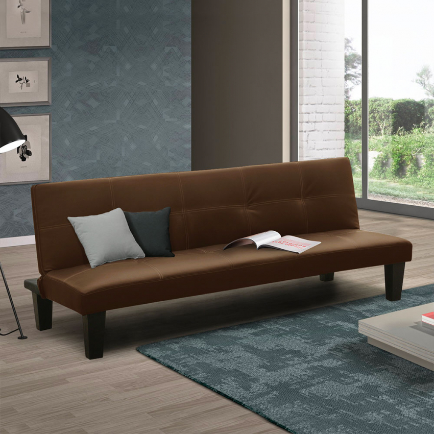  Sofá cama pequeño con cuero sintético para estudio apartamento de dos habitaciones Topazio Joy Promoción