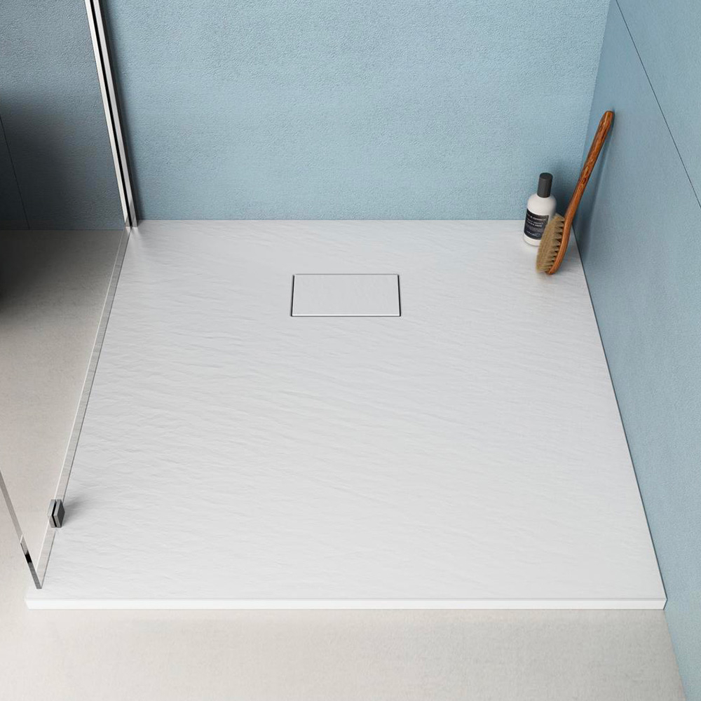 Brutal Rubicundo Alexander Graham Bell Plato de ducha cuadrado 90x90 a ras de suelo en resina baño moderno Stone |  eBay