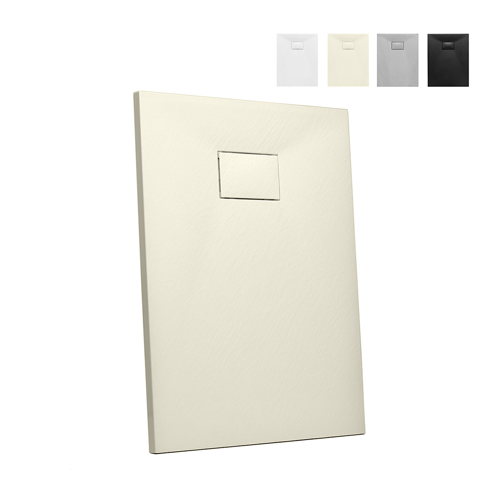 Plato de ducha de resina a ras de suelo rectangular 100x80 Stone
