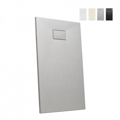 Plato de ducha de resina a ras del suelo rectangular 140x90 diseño moderno Stone Promoción