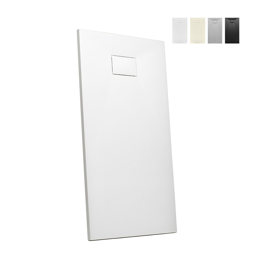 Plato de ducha a ras de suelo rectangular de resina 160x70 diseño moderno Stone