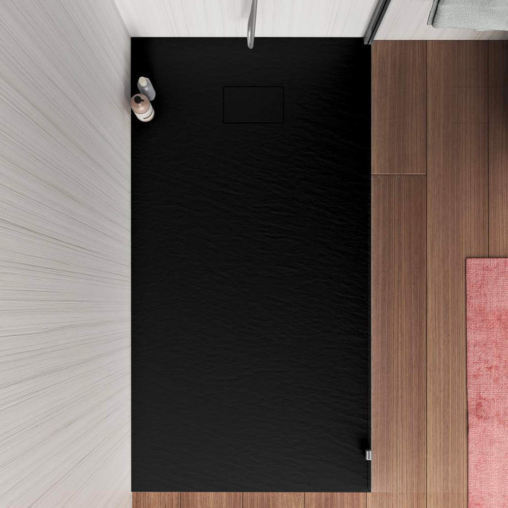 Plato de ducha rectangular 160x70 cm en resina blanca de diseño moderno -  Estimo