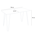 conjunto de mesa rectangular 120 x 60 con 4 sillas industriales de madera en acero, diseño Lix magis 