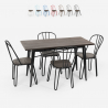 conjunto de mesa rectangular 120 x 60 con 4 sillas acero madera diseño industrial otis Catálogo