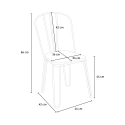conjunto de mesa rectangular 120 x 60 con 4 sillas acero madera diseño industrial otis 