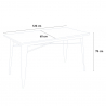 conjunto de mesa rectangular 120 x 60 con 4 sillas acero madera diseño industrial Lix otis 