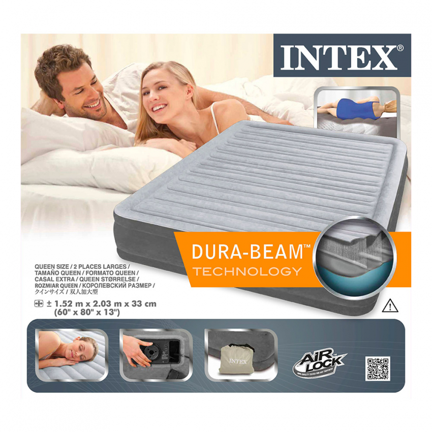 Colchón hinchable Intex 67770 cama de matrimonio 152x203x33