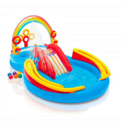 Piscina hinchable para niños Intex 57453 Arco Iris Rainbow Ring juguete Promoción