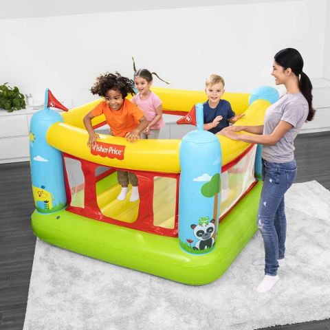 Bestway 93553 Fisher-Price Bouncestatic - Castillo inflable para hogar y jardín para niños