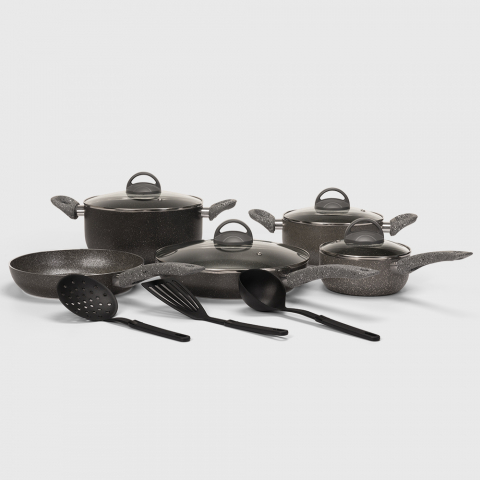 Batería de batería de 12 piezas para placa de inducción de cocina Magnetica
