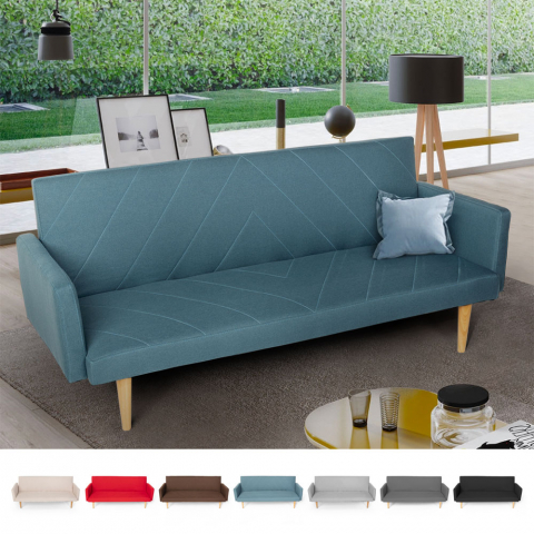 Sofá cama clic clac de 3 plazas en tejido de diseño nórdico reclinable Perla Promoción