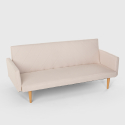 Sofá cama clic clac de 3 plazas en tejido de diseño nórdico reclinable Perla Elección