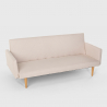 Sofá cama clic clac de 3 plazas en tejido de diseño nórdico reclinable Perla Elección