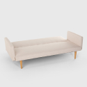 Sofá cama clic clac de 3 plazas en tejido de diseño nórdico reclinable Perla Modelo