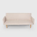 Sofá cama clic clac de 3 plazas en tejido de diseño nórdico reclinable Perla Stock