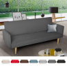 Sofá cama clic clac de 3 plazas en tejido de diseño nórdico reclinable Perla 
