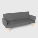 Sofá cama clic clac de 3 plazas en tejido de diseño nórdico reclinable Perla 
